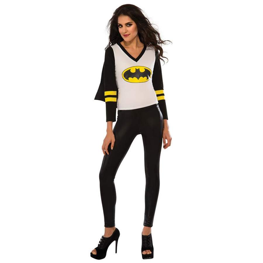 Batgirl Batman Logo Women’s LONGSLEEVE w/ Cape V-Neck T-Shirt