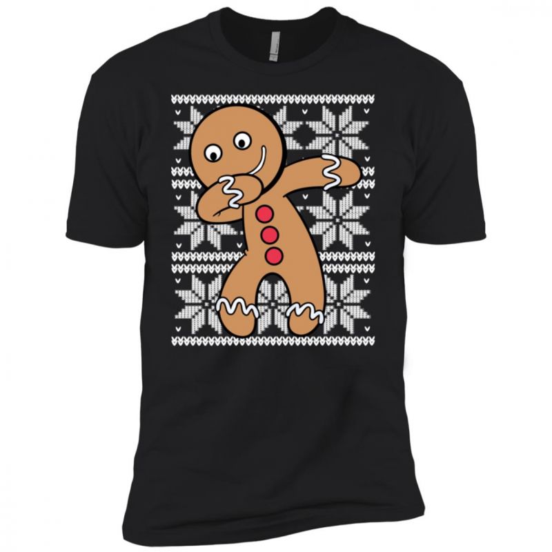 Ugly Christmas Dabbing Gingerbread Cookie X-mas Gift Men T-shirt