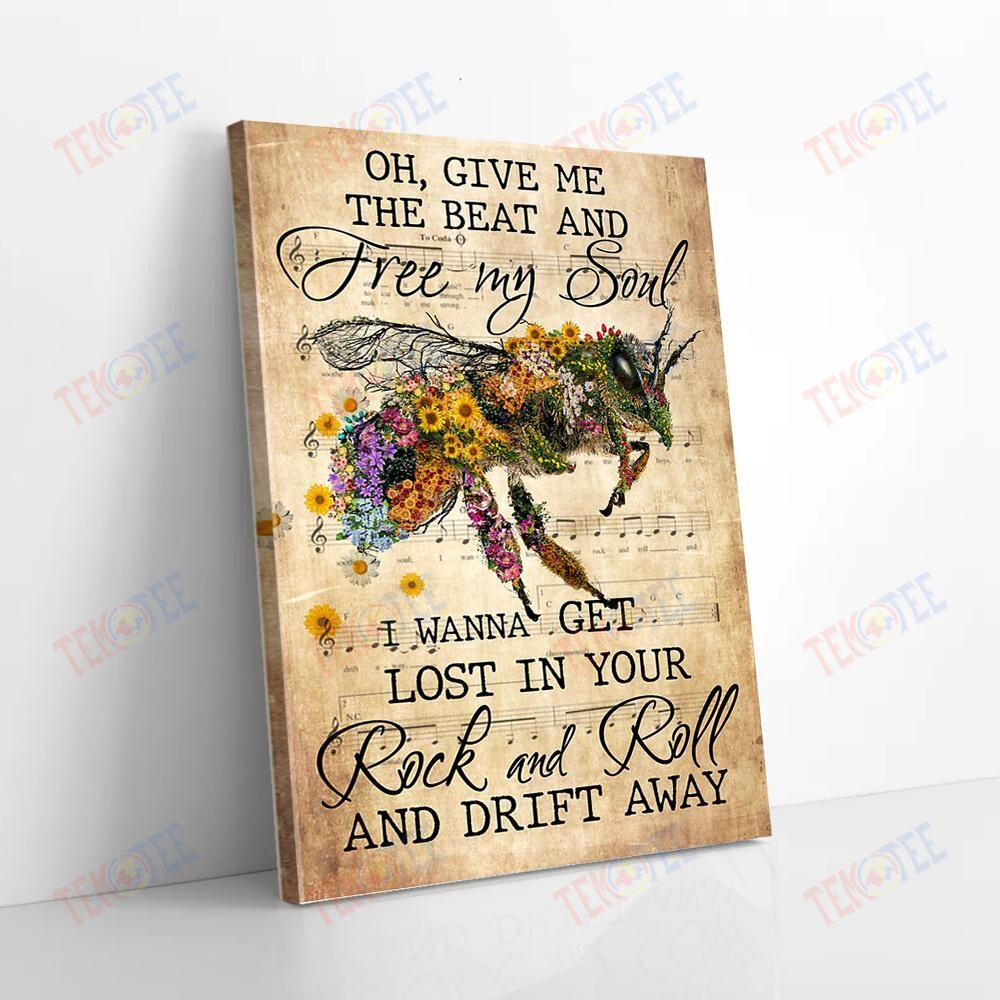 Canvas Art Prints Oh Give Me The Beat And Free My Soul Music Vintage Bee Canvas Beautiful Wall Art Home Decor