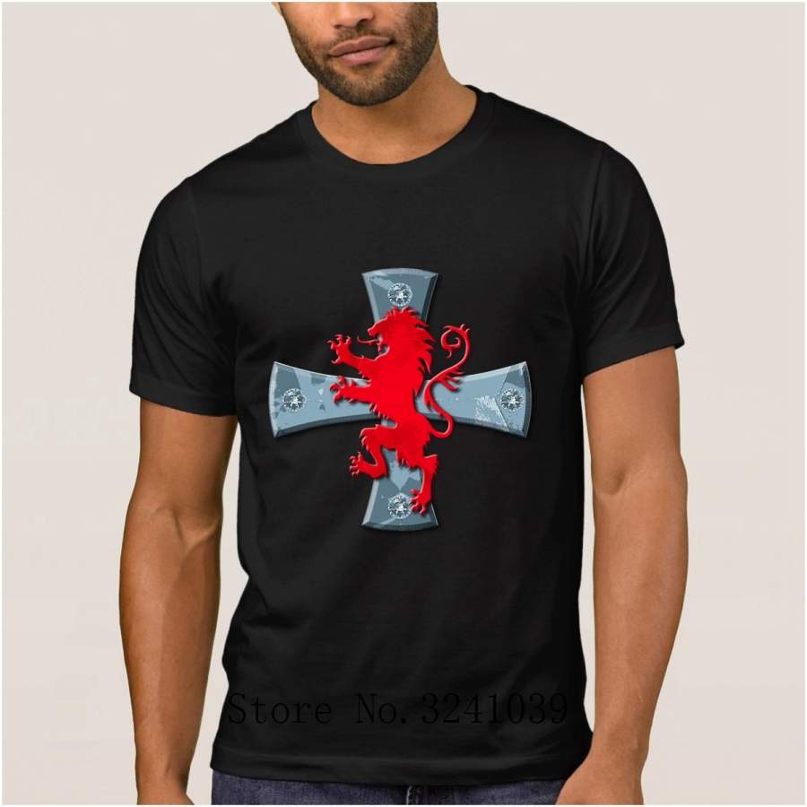 Creative Art La Maxpa Breathable Knights Templars Crusaders Cross Lion T Shirt Summer Interesting T-shirt Mens Short Sleeve Tshirt Large Street Wear