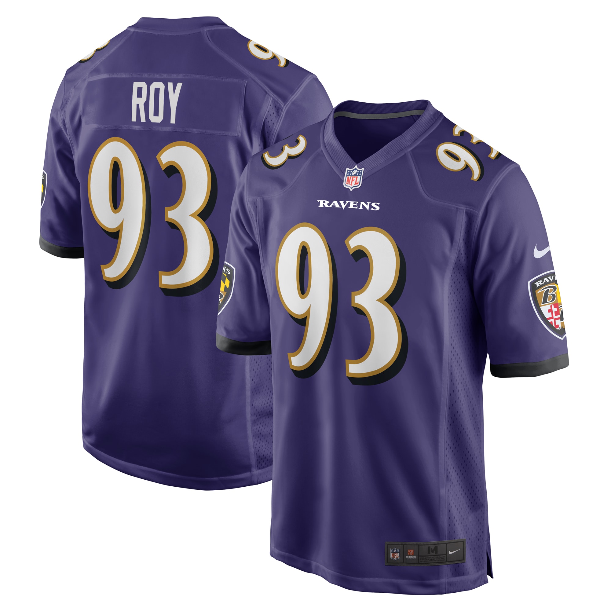 Men’s Baltimore Ravens Bravvion Roy  Purple  Game Jersey