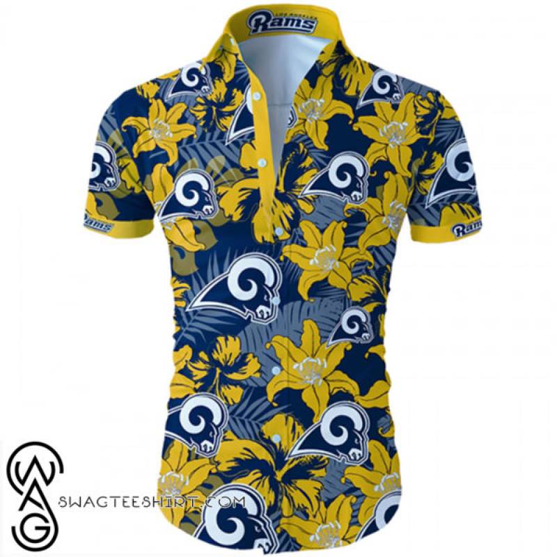 Los angeles rams tropical flower hawaiian shirt – Maria