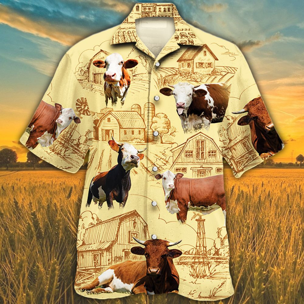 Simmental Cattle Lovers Farm Hawaii Shirt Ha69087