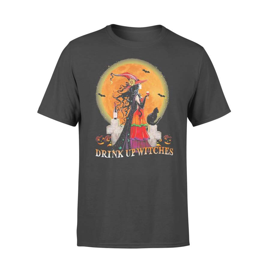 Drink Up Witches Wine Halloween Blood Moon T-shirt