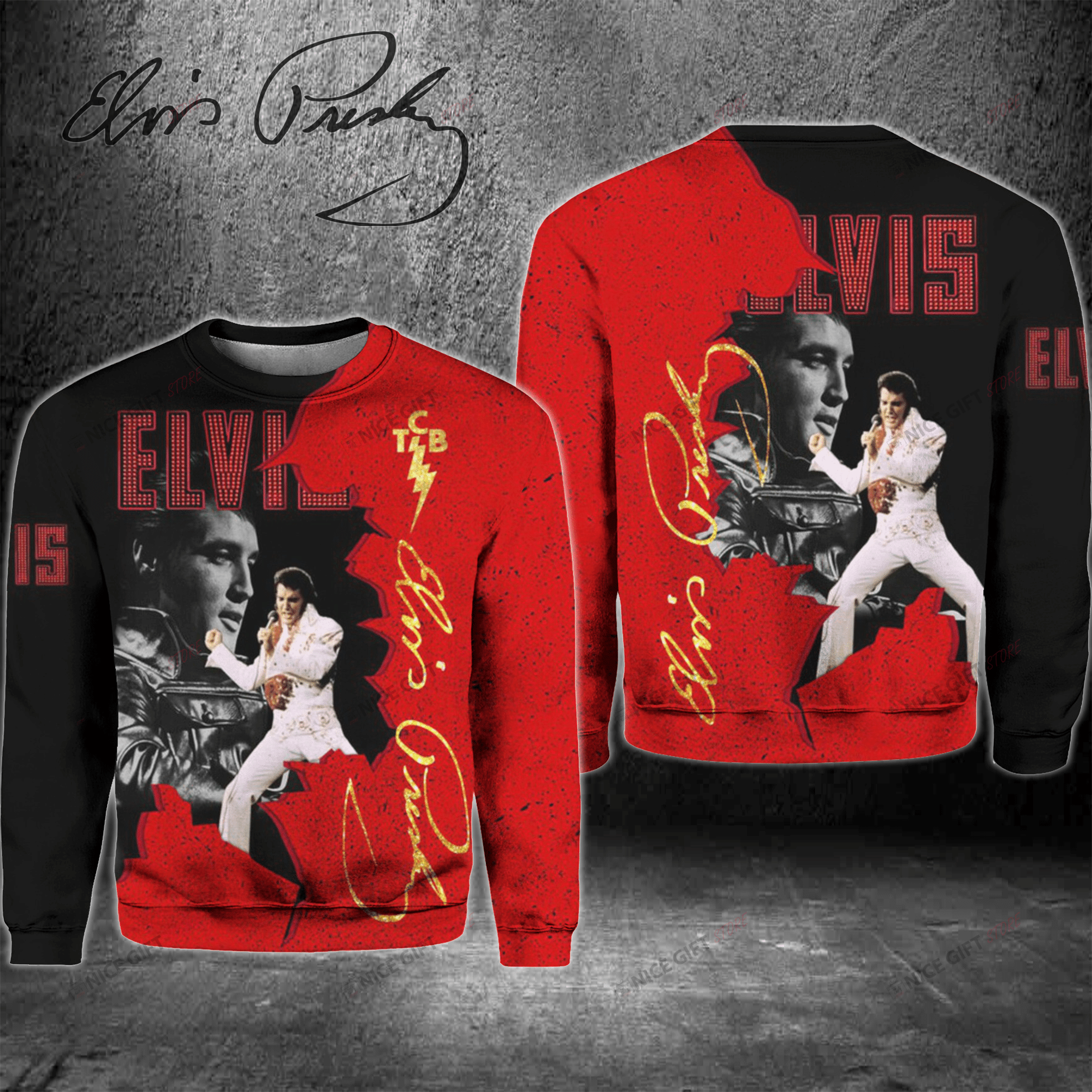 Elvis Presley Crewneck Sweatshirt 3Cs-L1X3