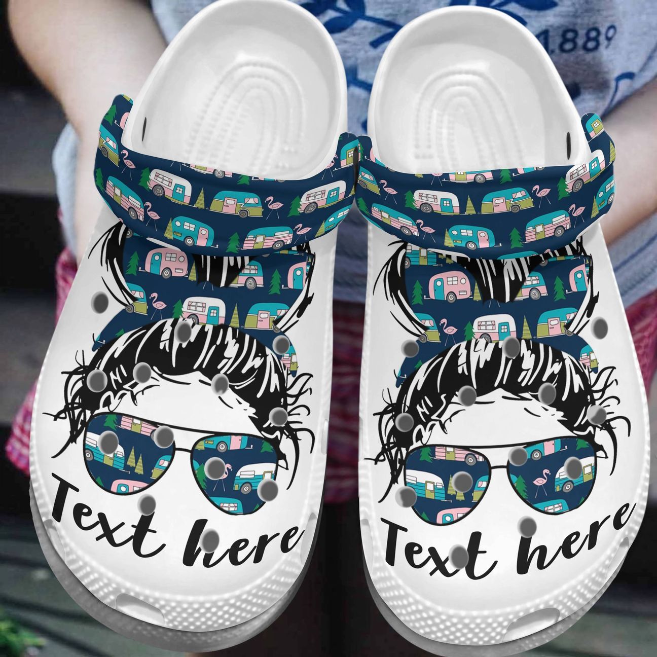 Camping Personalized Personalize Clog, Custom Name, Text, Fashion Style For Women, Men, Kid, Print 3D Whitesole Love Camping