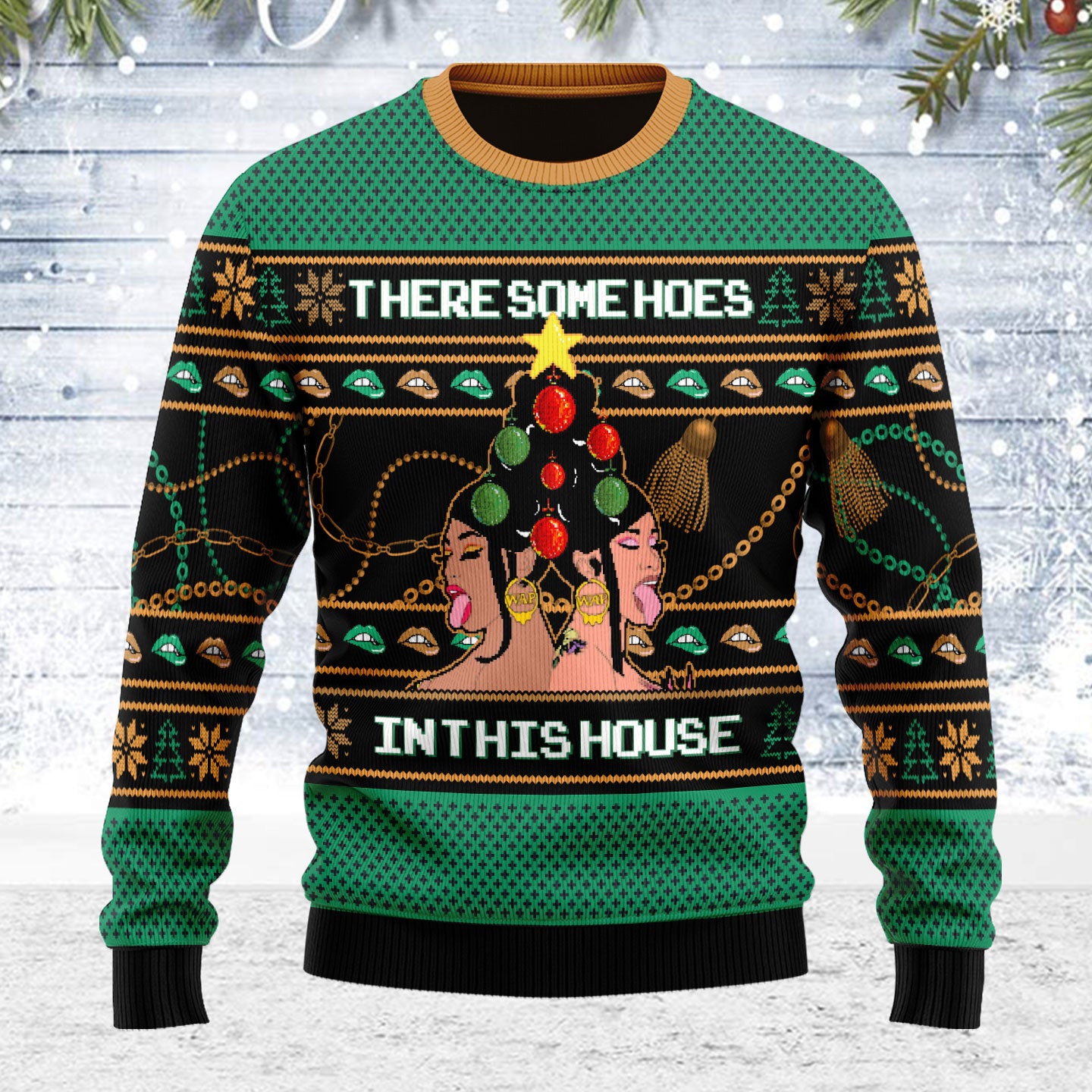 Customspig Ugly Christmas Sweater There Is A Christmas Hos In This House 3D Apparel