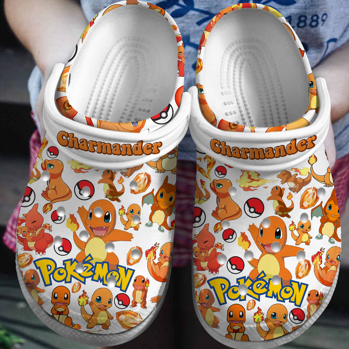 Charmander Pokemon Crocs Crocband Clogs Shoes Comfortable For Men Women and Kids