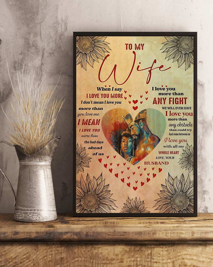 Afro Couple To My Wife Vertical Poster Ty150101