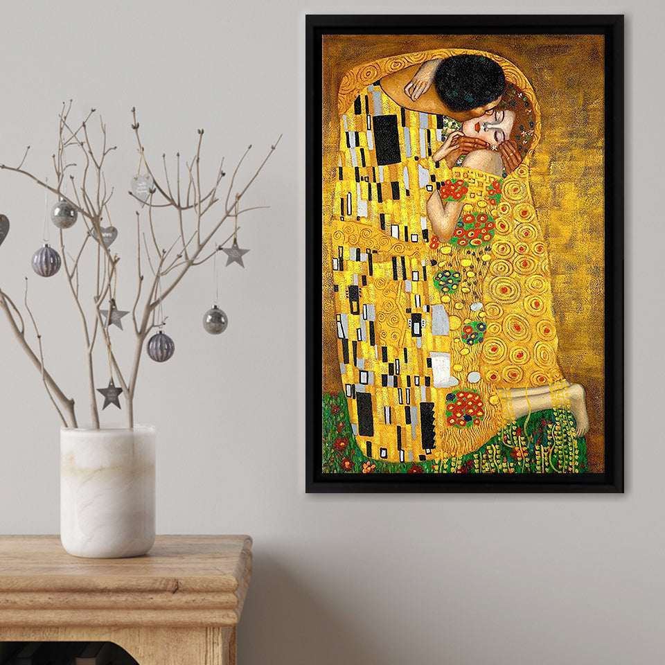 The Kiss Framed Canvas Print – Canvas Painting, Canvas Art, Wall Art, Wall Decor