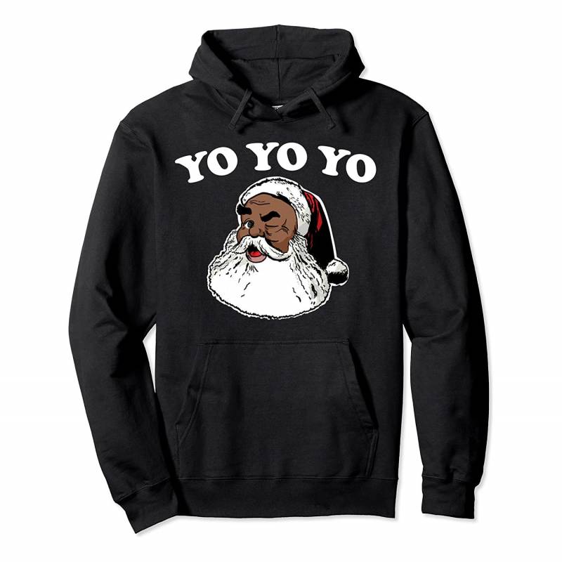 Yo Yo Yo funny Black Hip Hop Santa Claus Yo Yo Yo Pullover Hoodie