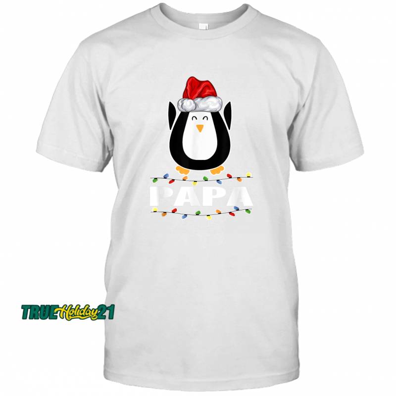 Santa Claus Penguin Papa Christmas Ugly Party Holiday T-shirt