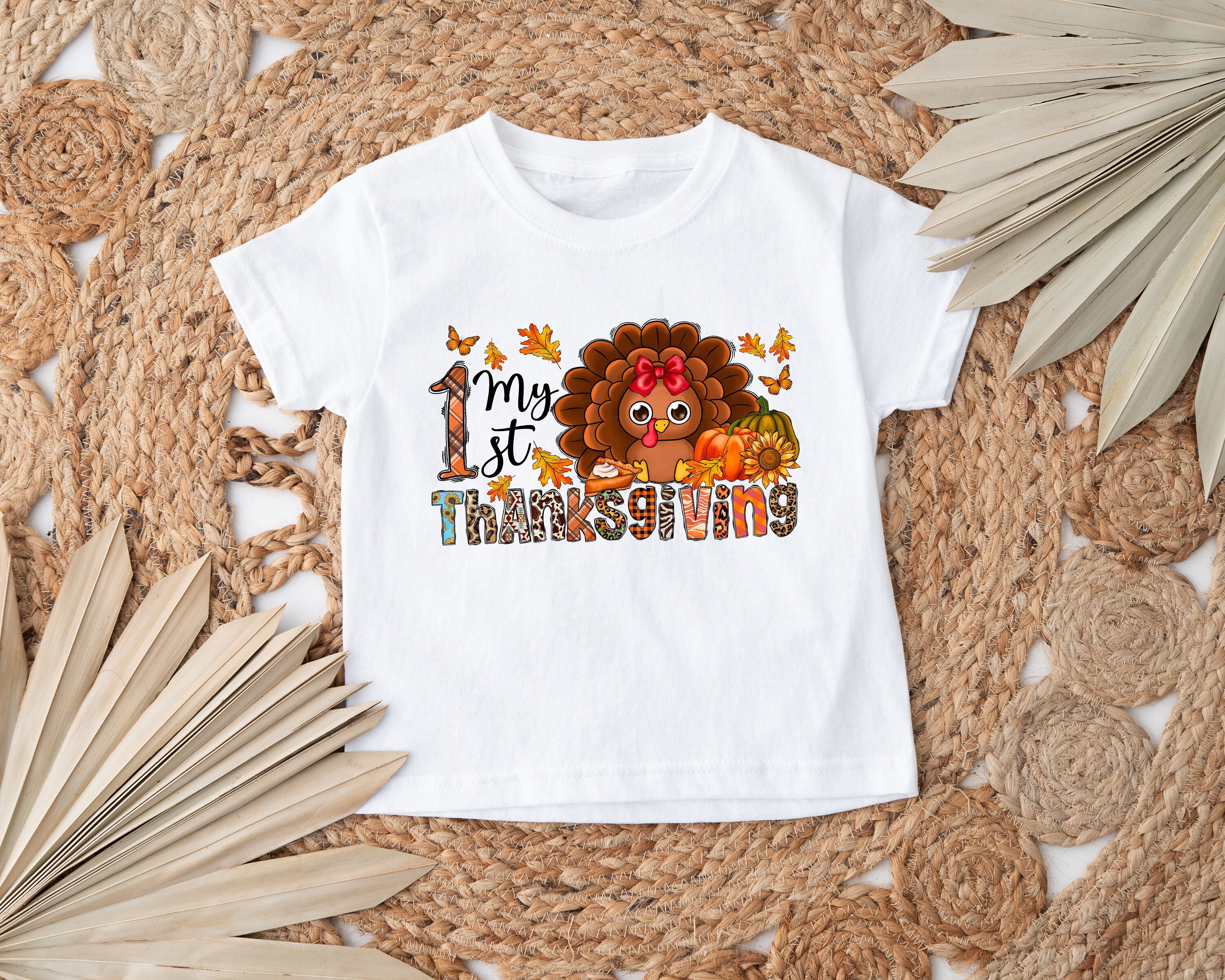 My 1st Thanksgiving, Thanksgiving Shirt, fall shirts, Thankful, Grateful, autumn, leaves, thanksgiving gift, turkey day, baby girl gift - Fall Outfits, Shirtshack Boutique