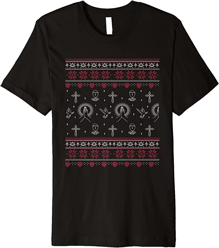 Ugly Christmas Christian Religion Santa Claus New Year Faith Premium T-Shirt