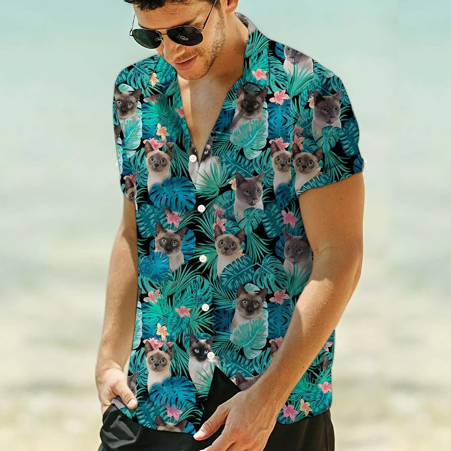 Tropical Siamese Aloha Hawaiian Shirt Colorful Short Sleeve Summer Beach Casual Shirt For Men And Women