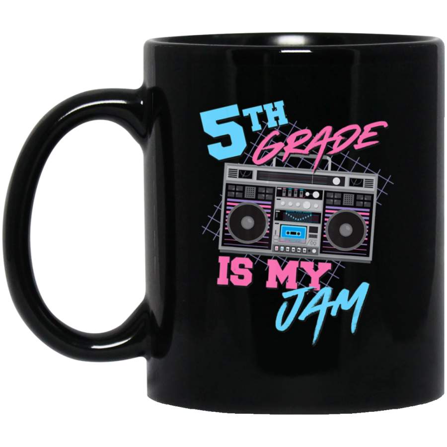 5th Grade Is My Jam – Vintage 80s Boombox Teacher Studen Coffee Mug