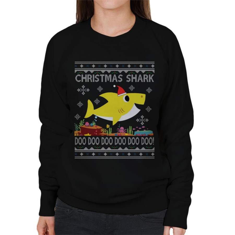 Baby Shark Christmas Knit Women’s Sweatshirt