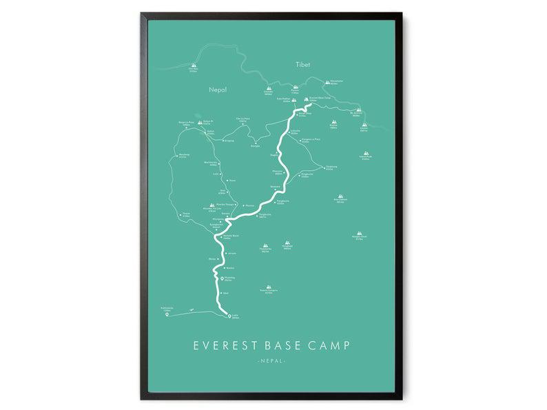 Poster Canvas Everest Base Camp Trek Poster | Everest Base Camp Trek Map | Himalayas Hiking | Nepal, Hiking Poster Wall Decor, Poster Gift Decor Home Decor Wall Art Visual Art