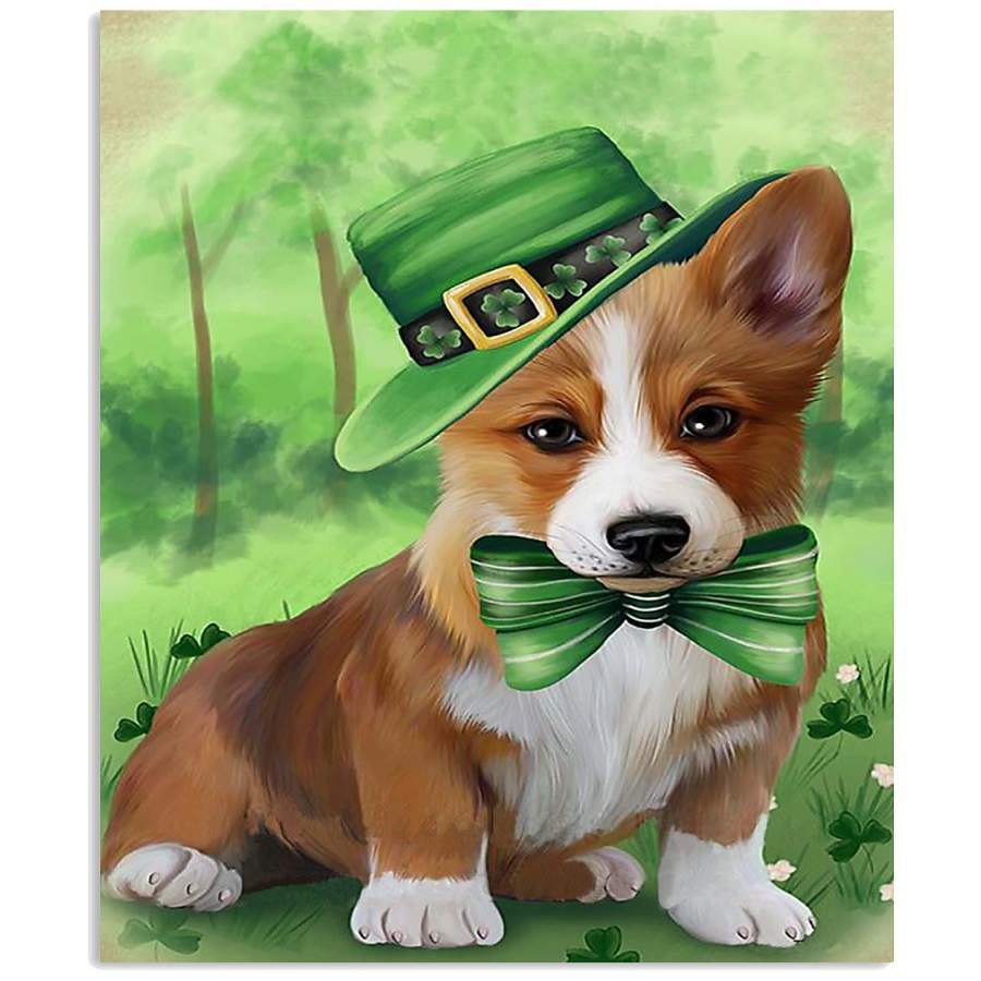 Corgi Puppy Shamrock For St.Patrick’s Day Vertical Poster