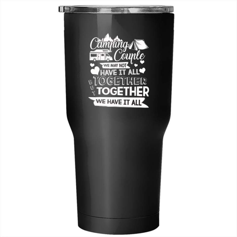 Camping Couple Tumbler 30 oz Stainless Steel, Cute Gift For Couple Travel Mug