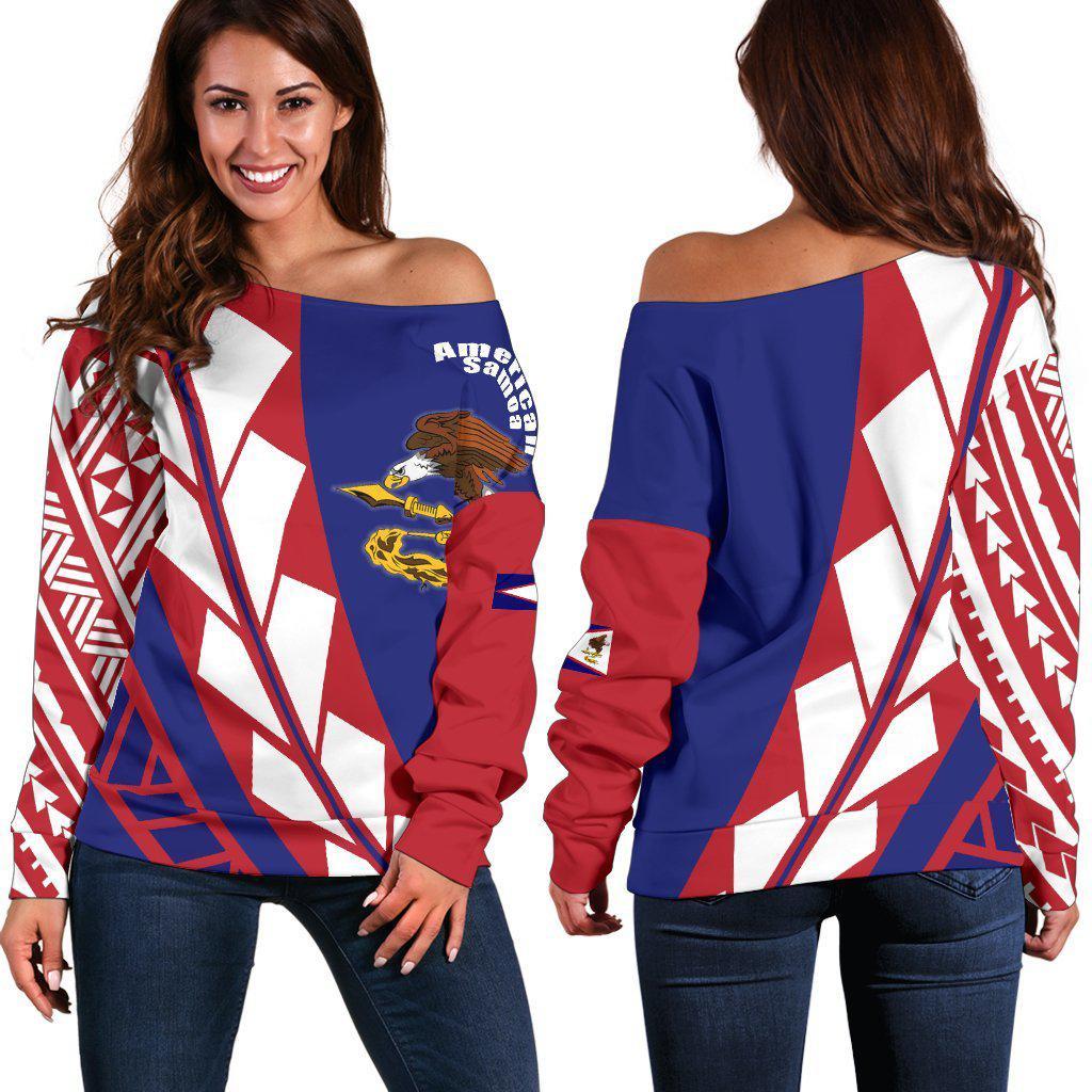 American Samoa Flag Edition Pullover Shoulder Sweater