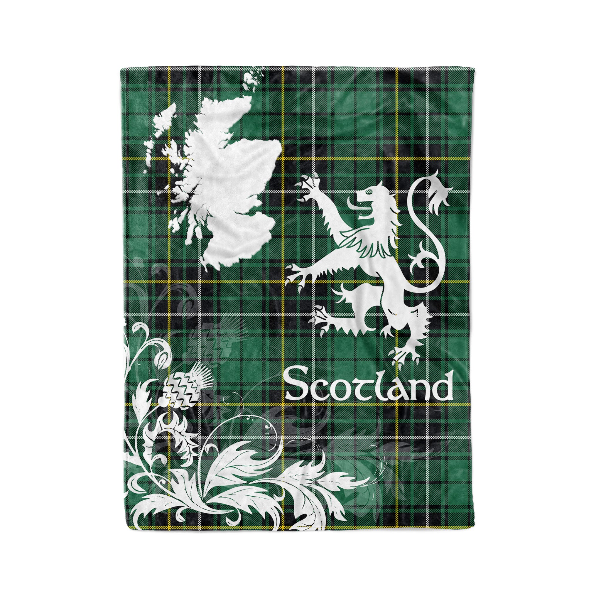 Tartan Plaid Fleece Blanket Tartan Blanket Thistle And Lion Scottish Clan Macalpine Plaid Blanket