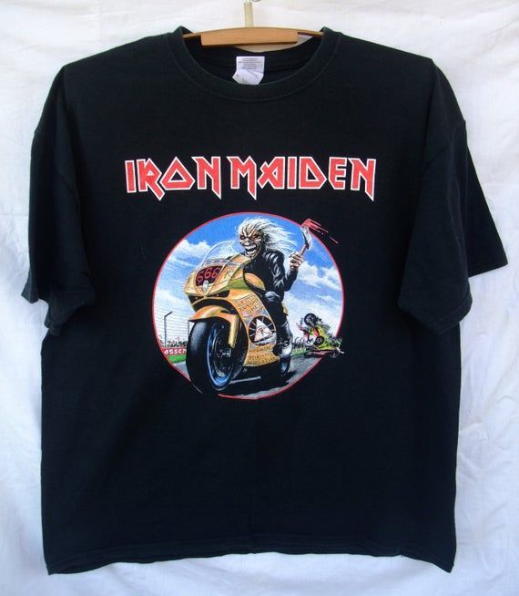 Shirt Iron Maiden 2008 I Rode With Eddie At Assen Slayer Judas Priest Nirvana Marylin Manson Metallica Misfits Megadeth Exodus Pantera Shirt