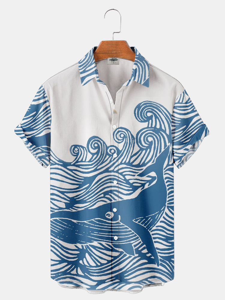 Mens Whale Print Shirt