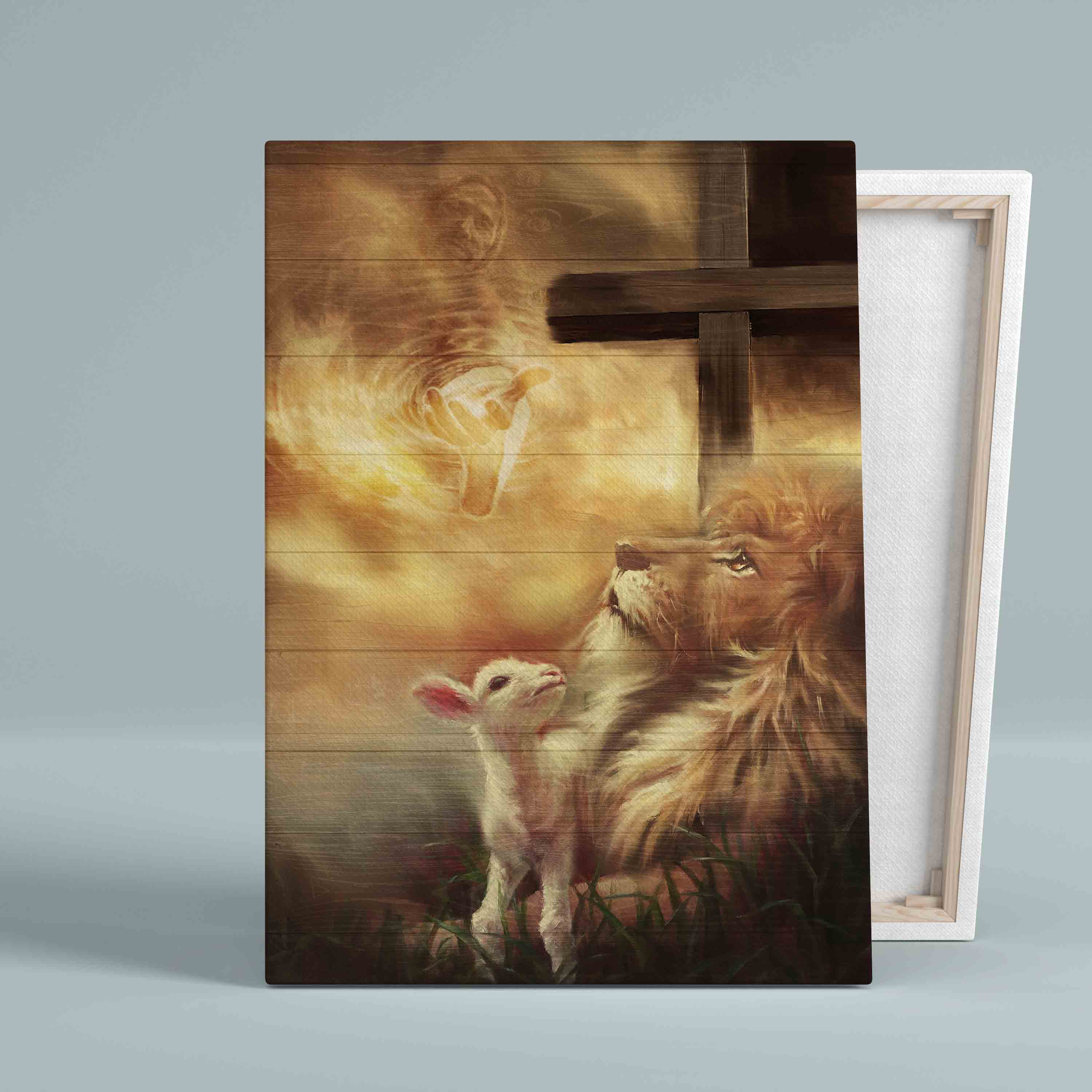 The Hand Of God Canvas, Lion And Lamb Canvas, Cross Canvas, God Canvas, Wall Art Canvas