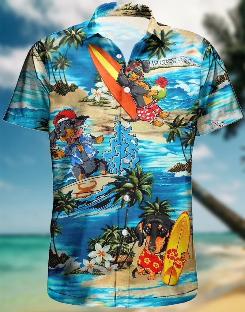 Dachshund Hawaii Shirt Unisex Adult Ha108512