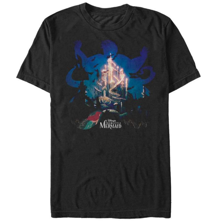 The Little Mermaid Men’s Ursula Silhouette  T Shirt Black S