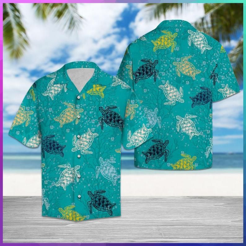 Sea Turtle Turquoise Nice Design Hawaii Shirt Ha61737