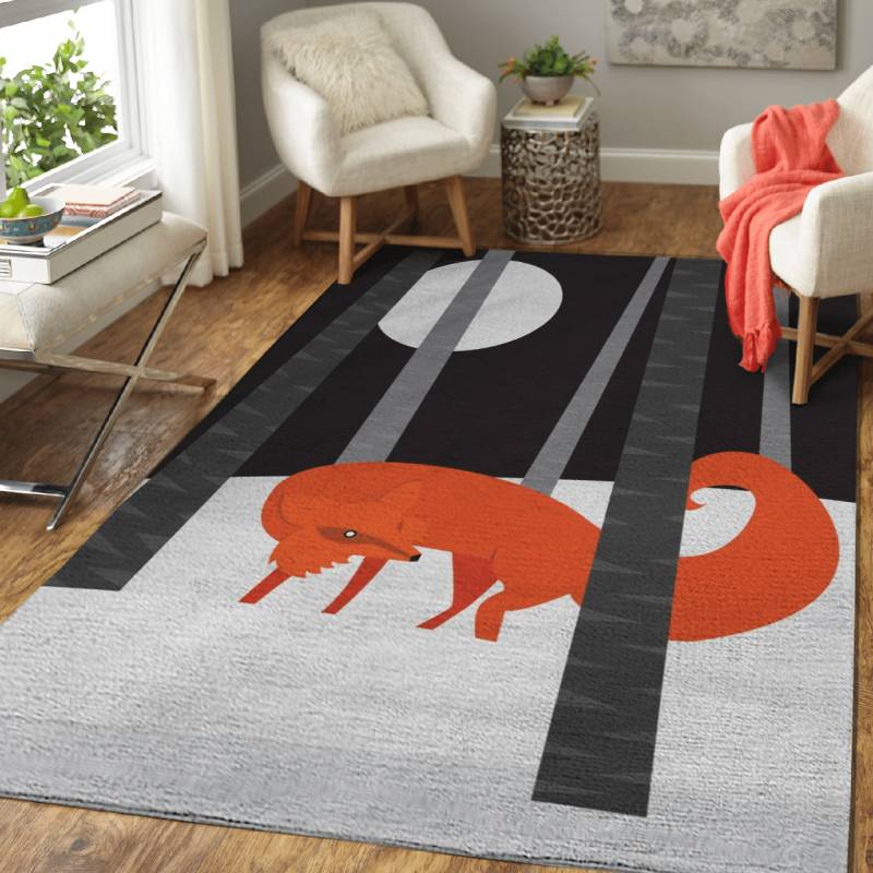 Winter Fox – Animals Area Rug Carpet