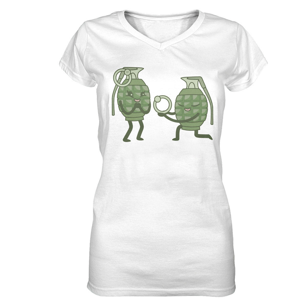 Funny Grenade Couple Ez16 2309 Women V-Neck T-Shirt