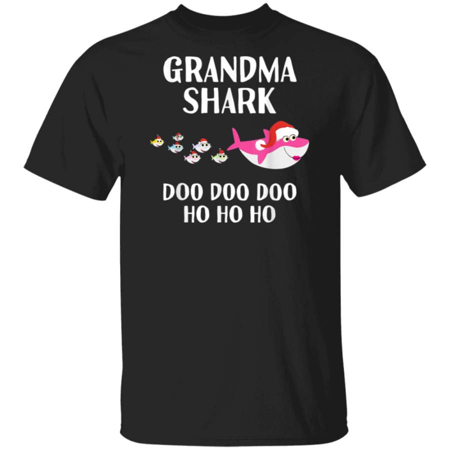 Christmas Grandma Shark Gift Matching Xmas Grandchildren T-Shirt