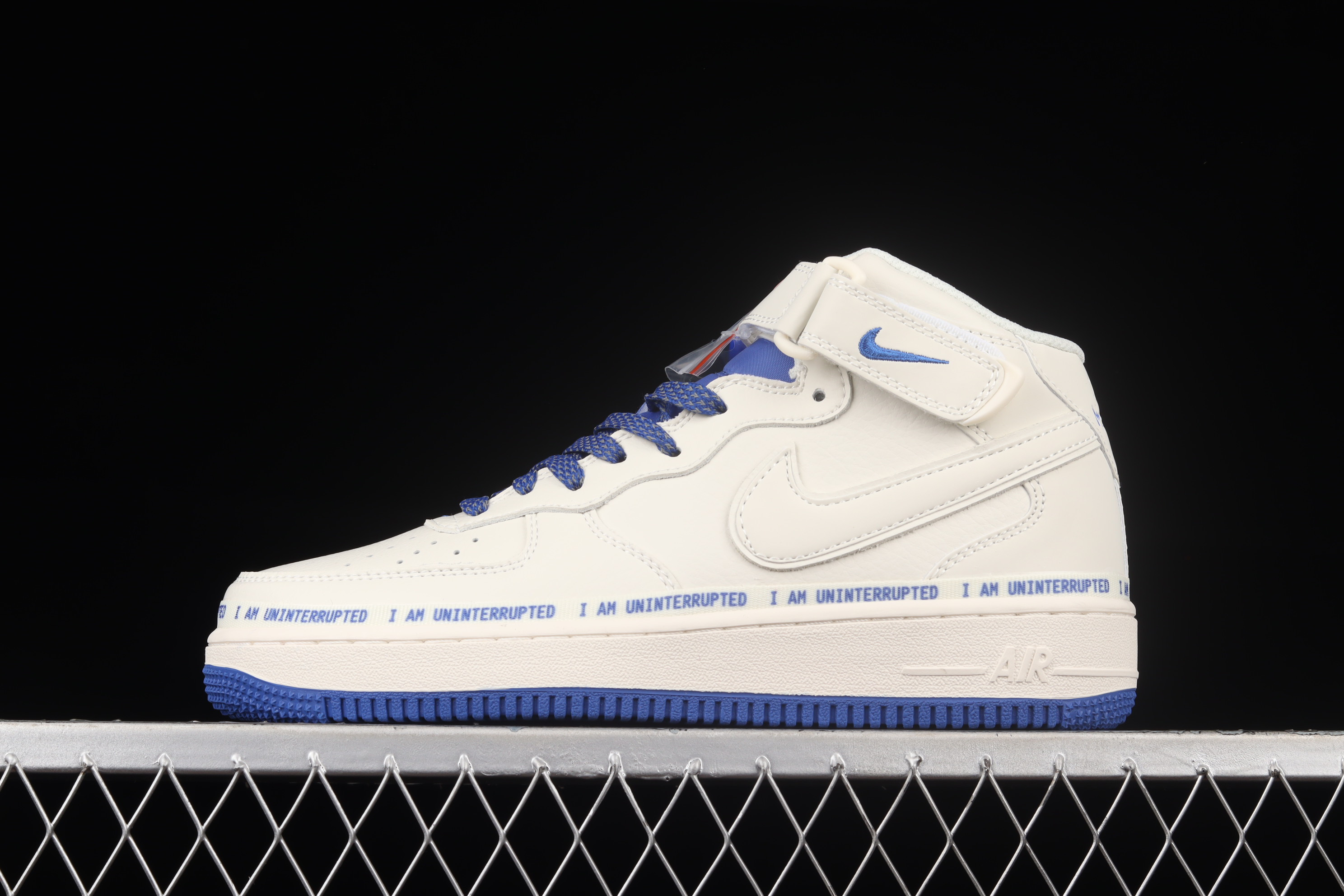 Uninterrupted x Nike Air Force 1 07 Mid MORE THAN White Blue Shoes Sneakers SNK919729875 4335