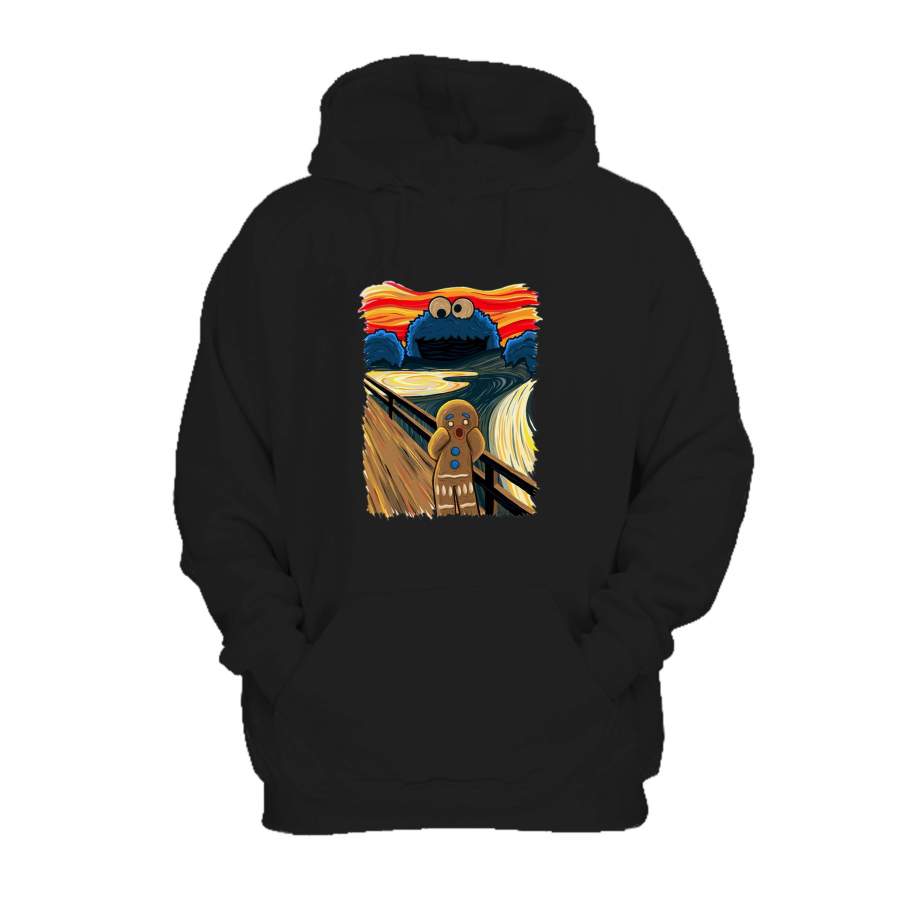 The Cookie Muncher Sesame Street Gingerbread Man Or Edvard Munch Fans Hoodie