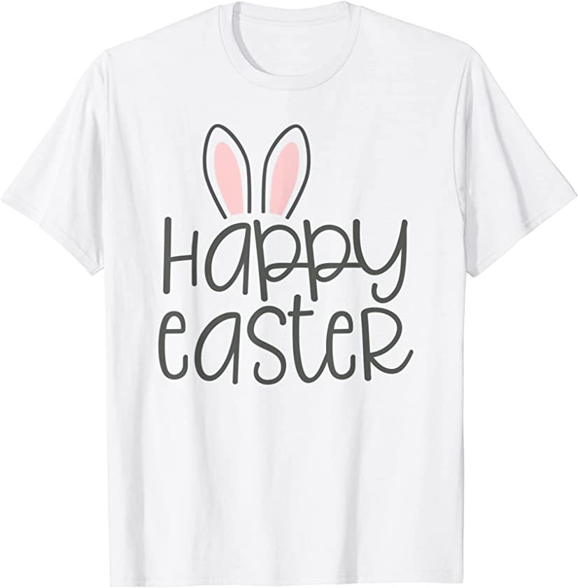 Cute Pastel Color Bunny Ears Women Kids Happy Easter T-Shirt