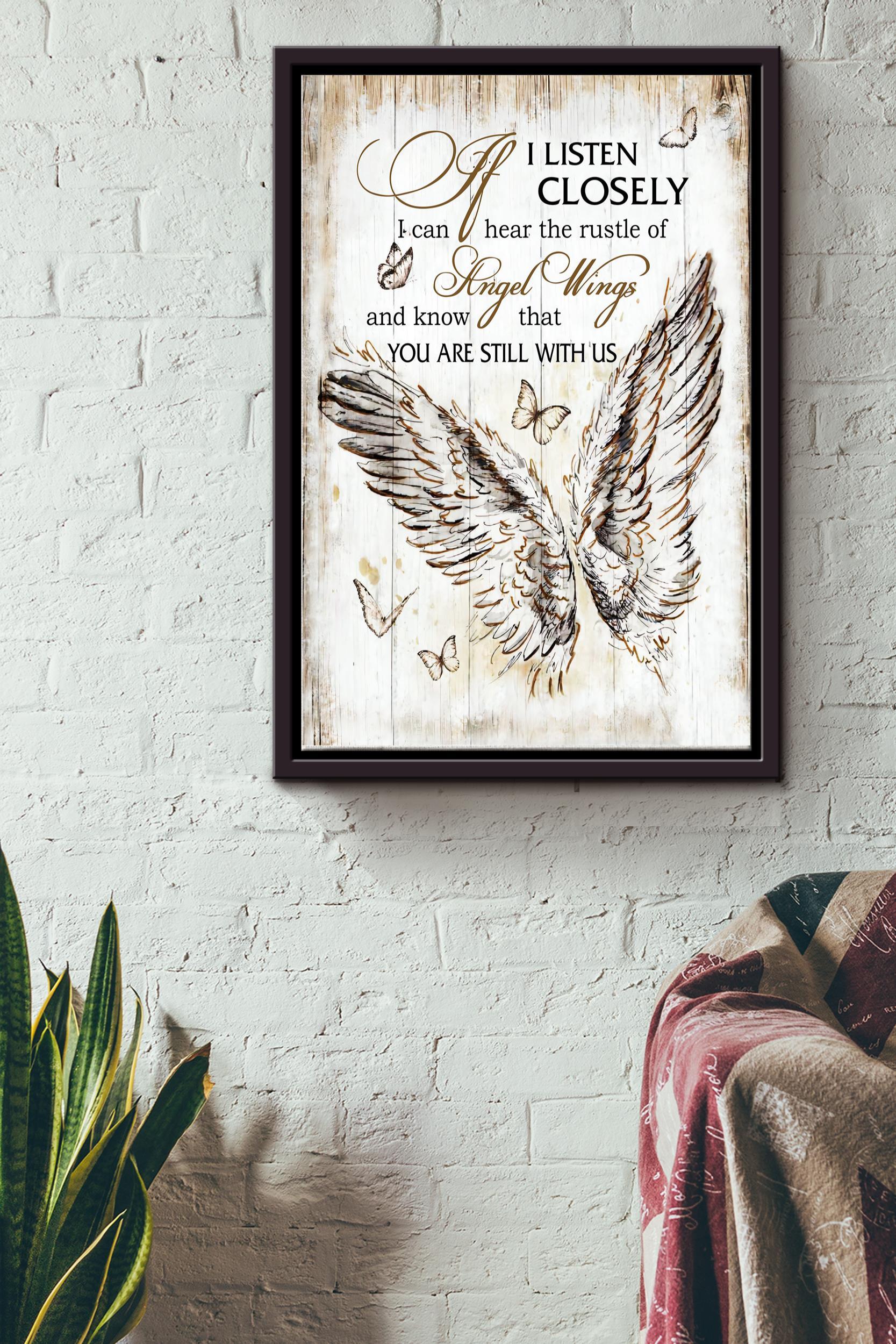 You Are Still With Us Poster Gift For Home Decor, Housewarming, Butterfly Lover Framed Matte Canvas