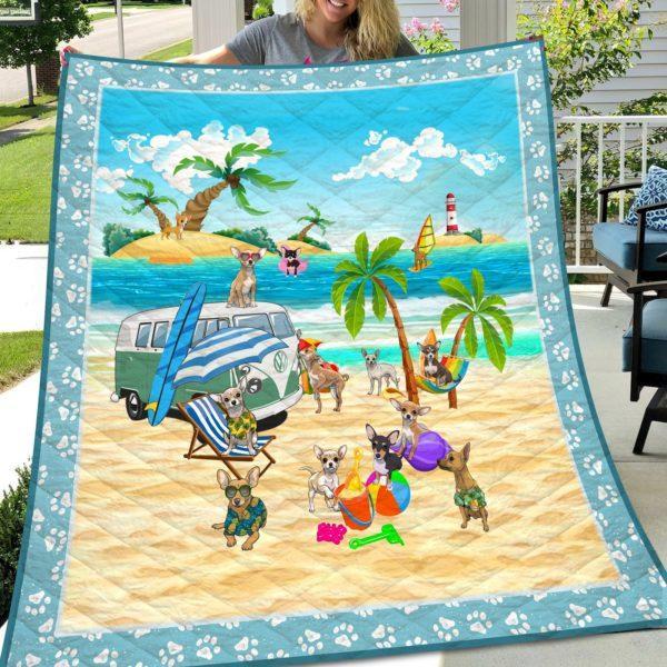 Chihuahua Going Camping Fleece Blanket – Quilt Blanket Fleece Blanket, Blanket Sofa Bed, 3D Blanket