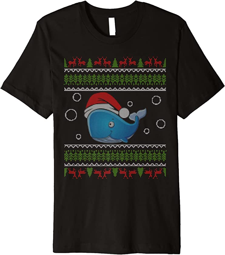 Whale Claus Merry Whalemas Ugly Xmas Whale Lover Sweater Premium T-Shirt