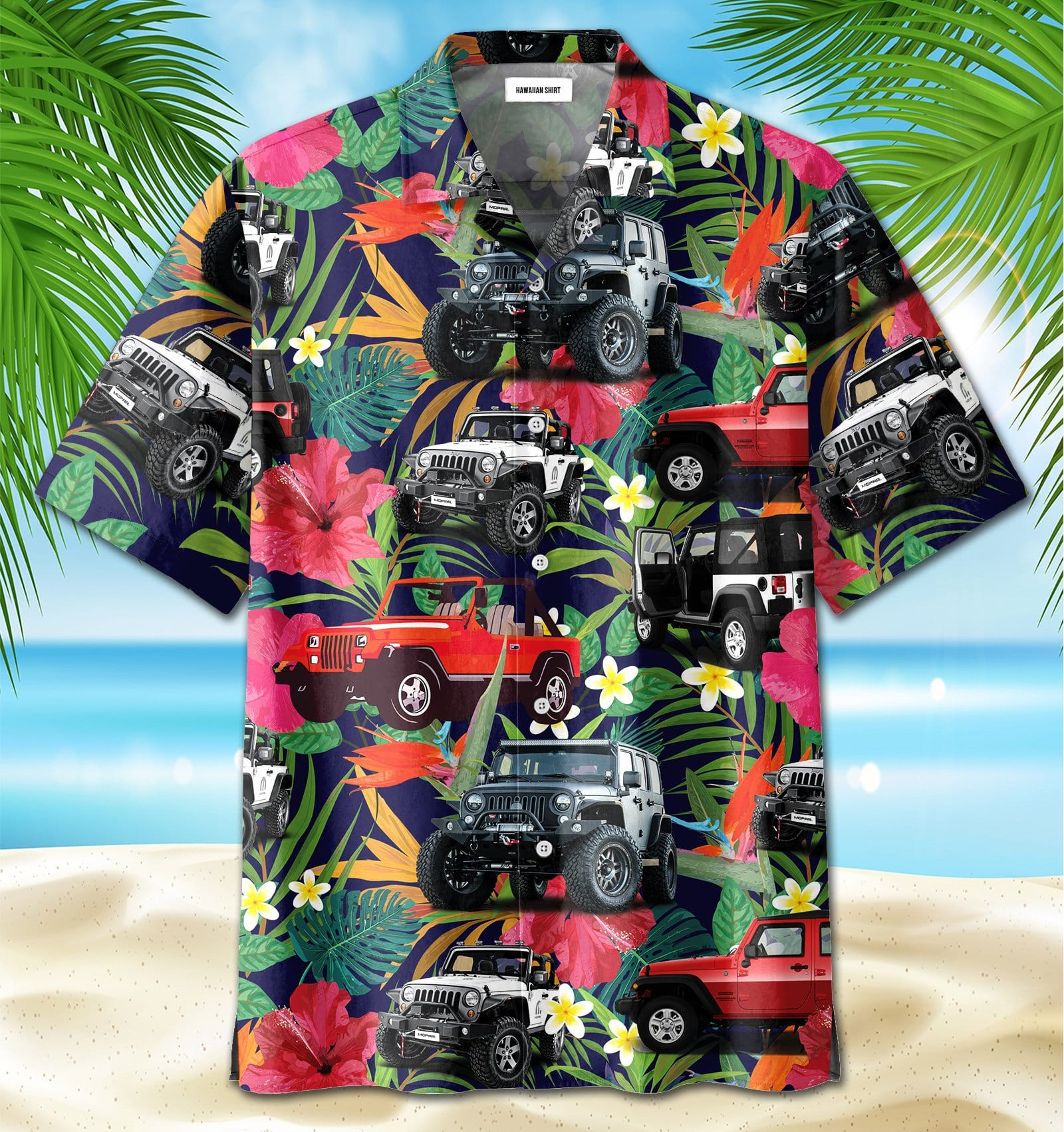 Colorful Jeep Cars Tropical Summer Vintage Hawaii Aloha Shirts Dh Ha69202