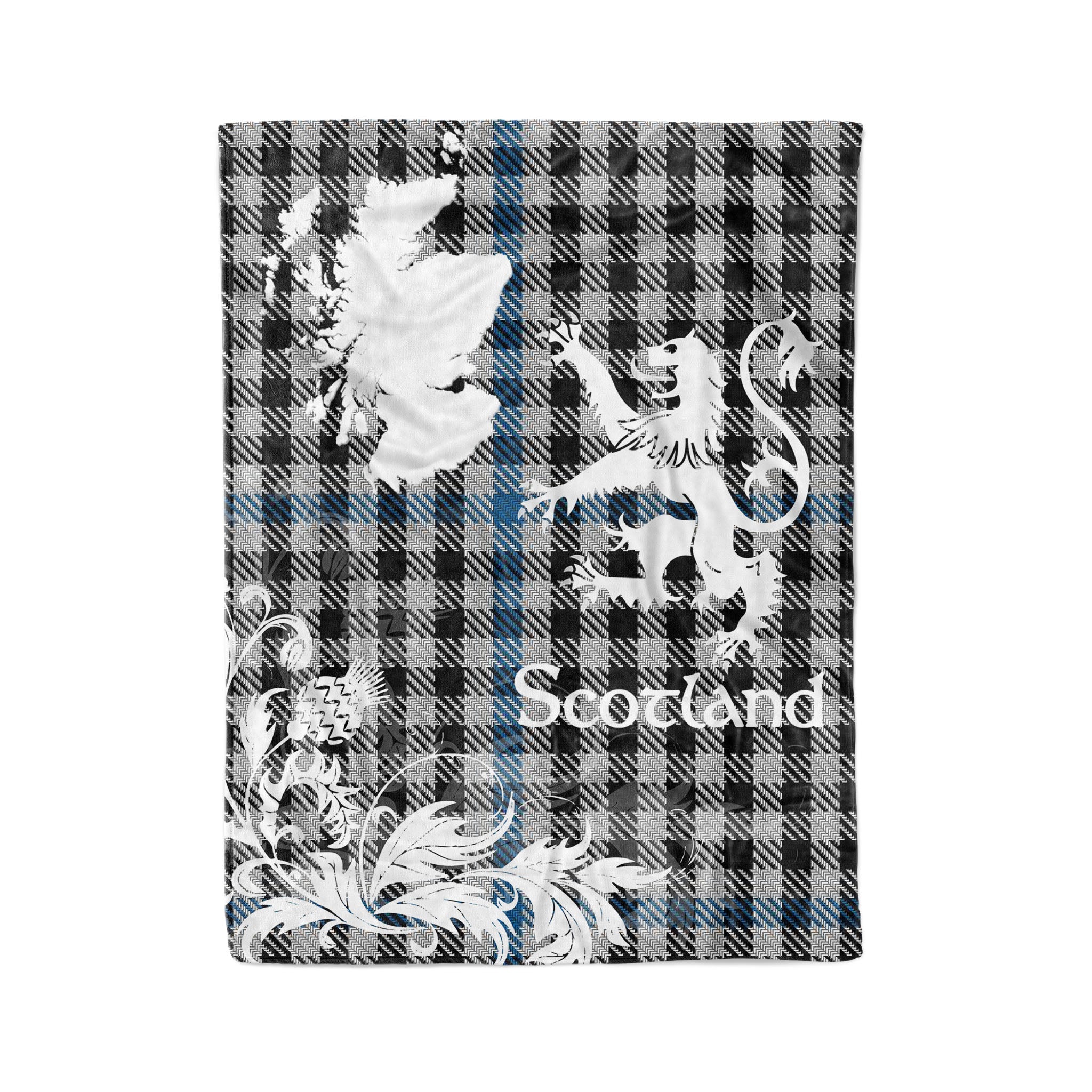 Tartan Plaid Fleece Blanket Tartan Blanket Thistle And Lion Scottish Clan Gladstone Plaid Blanket