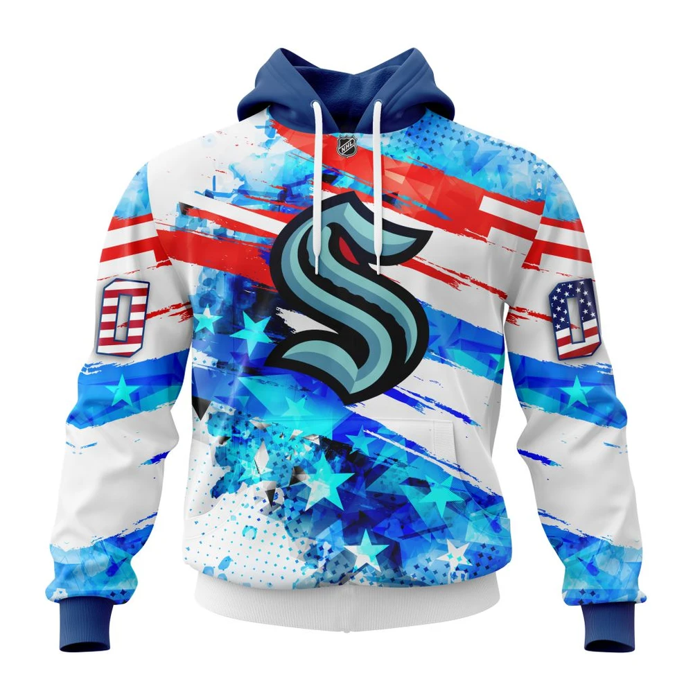 Hoodie Seattle Kraken, Special Concept For Independence Day St2201 Qtnhl080524A2140Hd
