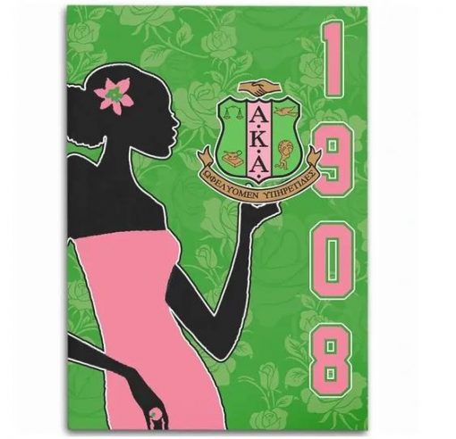 Alpha Kappa Alpha Founded 1908 Aka Girl Rose Background Rug