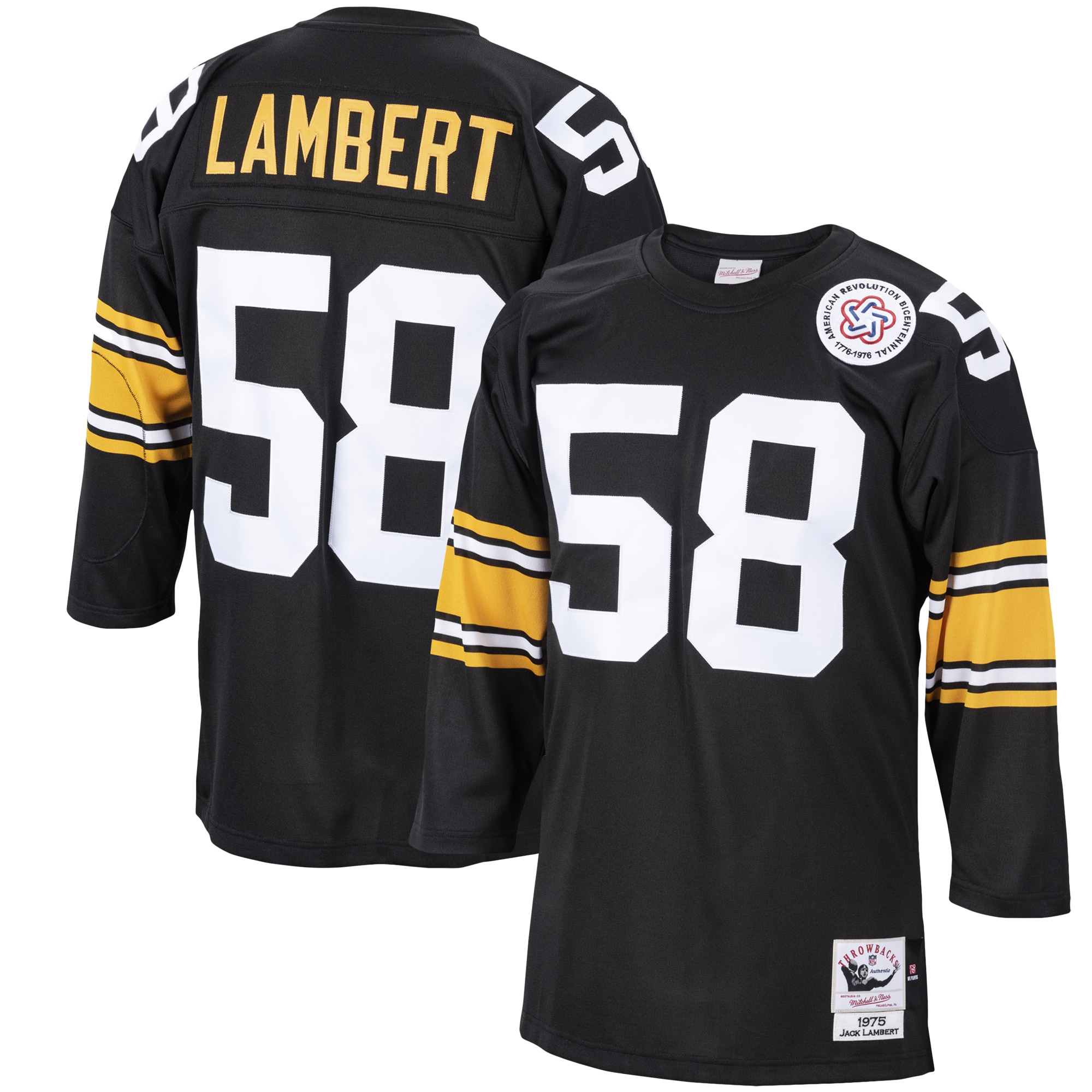 Jack Lambert Pittsburgh Steelers 1975 Mitchell & Ness Authentic Throwback Retired Player Jersey – Black