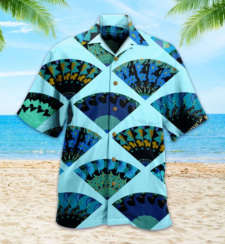 Pattern Peacock Blue Hawaii Shirt Ha41335