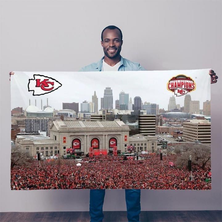 Kansas City Chiefs Super Bowl Liv Champions Celebration Parade High View poster canvas poster canvas poster canvas