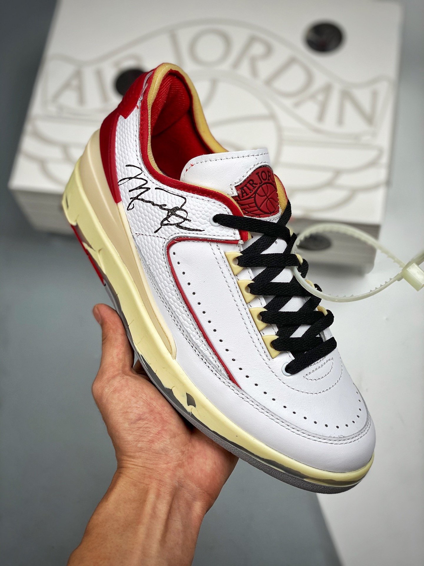 Off-White x JD 2 Low WhiteVarsity Red-Black DJ4375-106 5338969