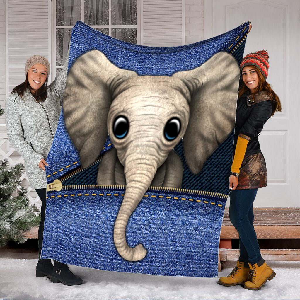 Elephants Zipper Fleece Throw Blanket – Soft Throw Blanket – Best Weighted Blanket For Adults